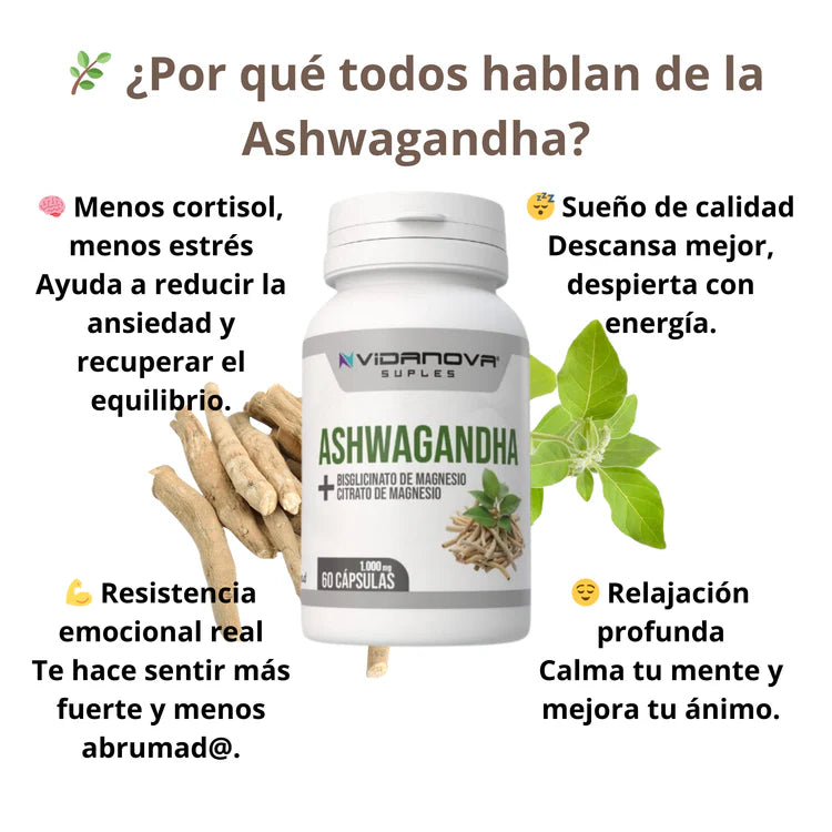 Ashwagandha + Magnesio 1000mg 60 CAPS