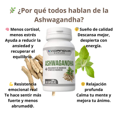 Ashwagandha + Magnesio 1000mg 60 CAPS