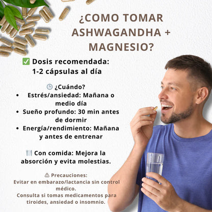 Ashwagandha + Magnesio 1000mg 60 CAPS