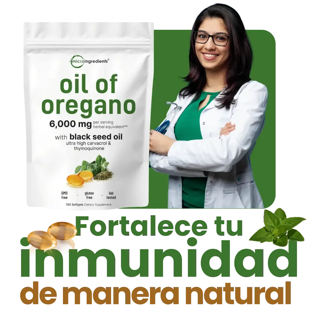 Aceite de Oregano Elimina Hongos Virus e Infecciones (60 Capsulas)