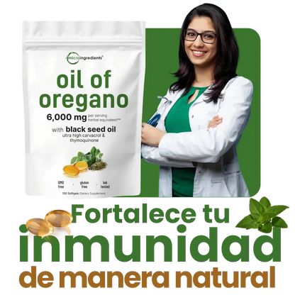 Aceite de Oregano Elimina Hongos Virus e Infecciones (60 Capsulas)
